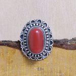 Anillo Coral Rojo Tibetano Mandala