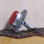 Anillo Coral Rojo Tibetano Mandala