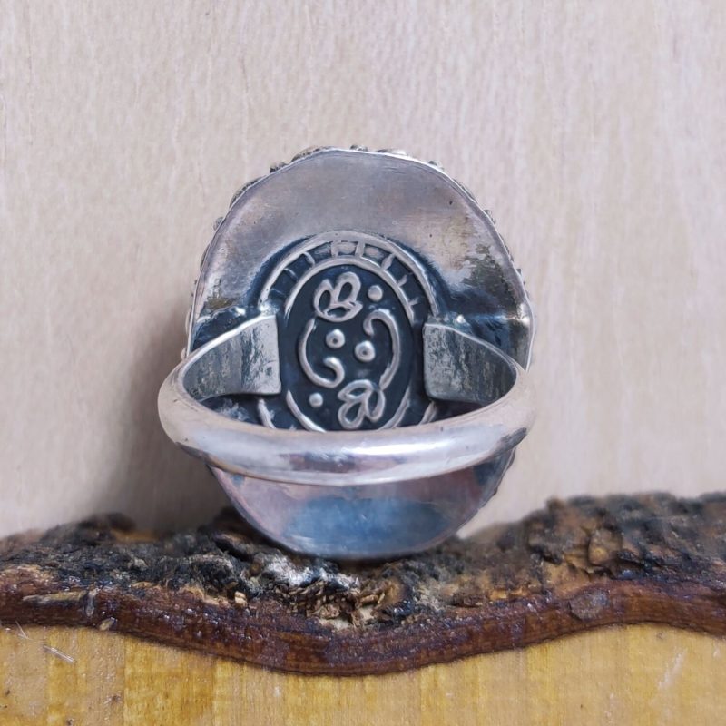 Anillo Coral Rojo Tibetano Mandala