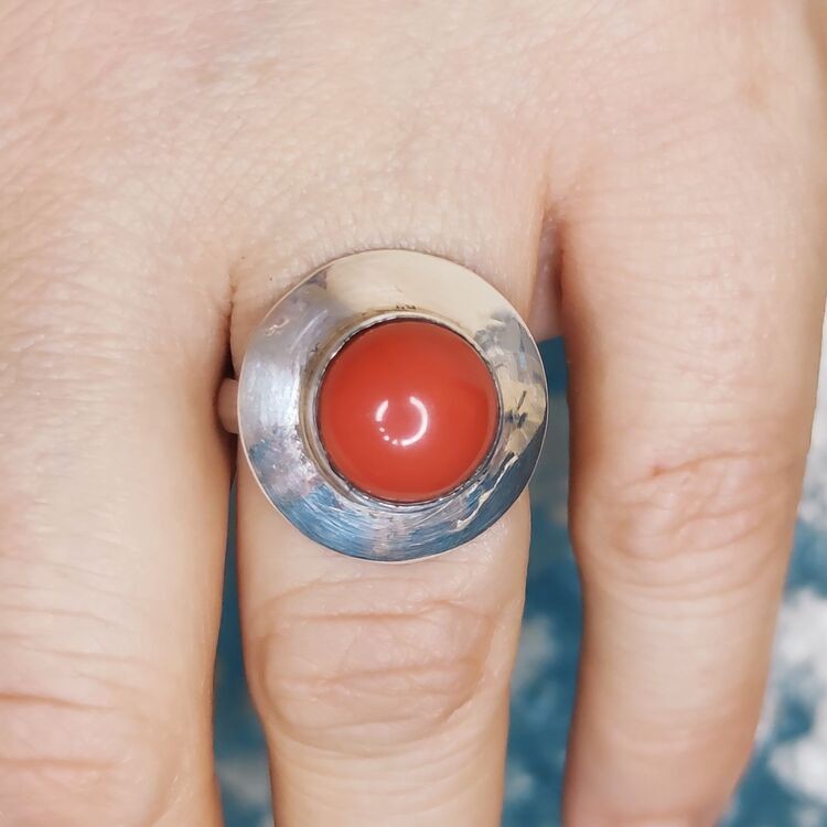 Anillo Jaspe Rojo Platillo