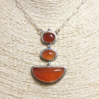 Collar Calcedonia Naranja Ancla