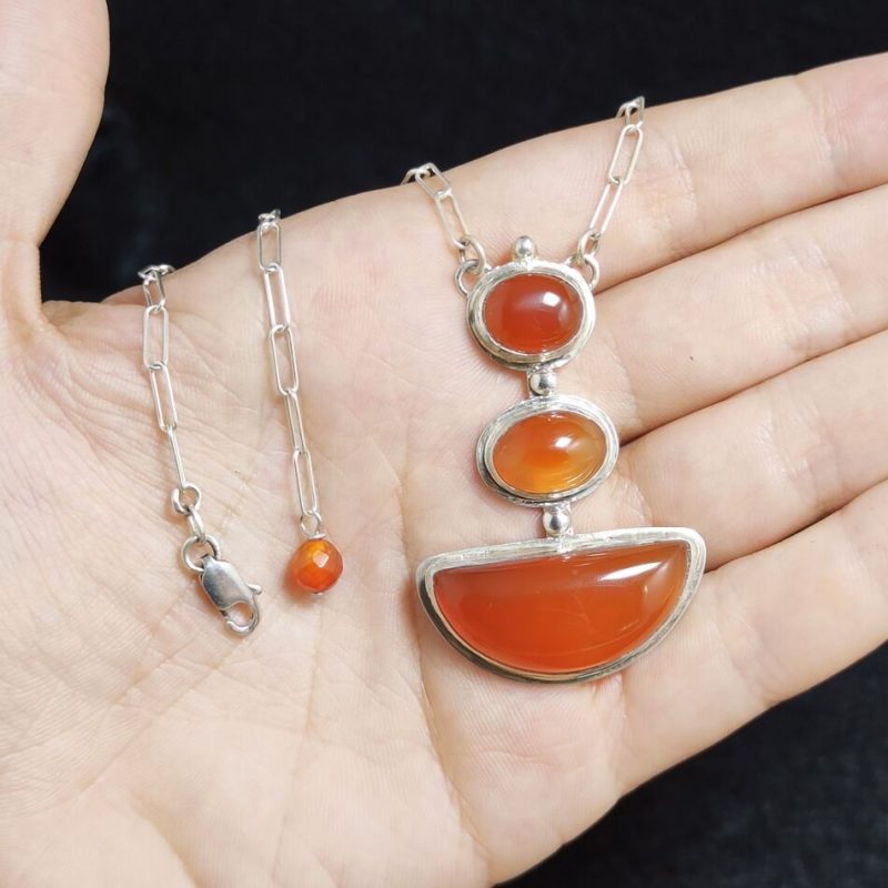 Collar Calcedonia Naranja Ancla