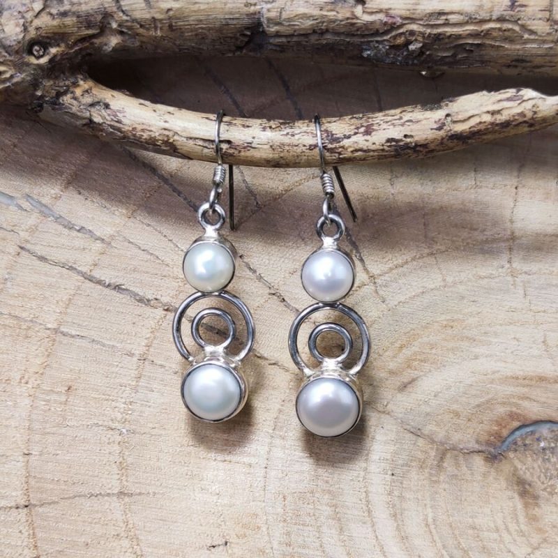 Pendientes Perla Espiral Pendientes Perla Espiral