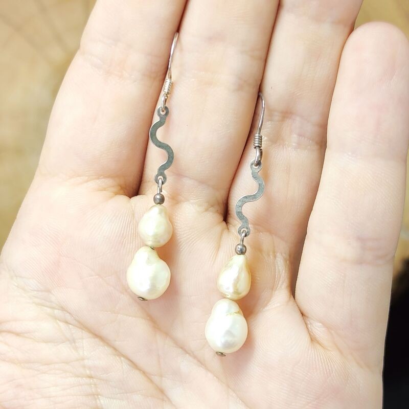 Pendientes Perlas Onda