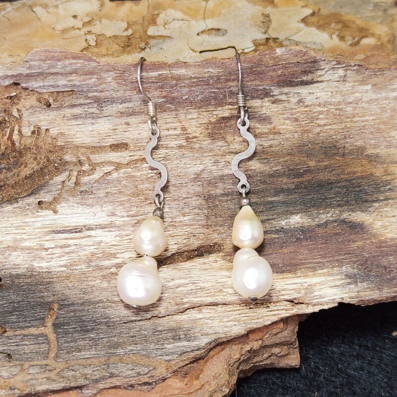 Pendientes Perlas Onda