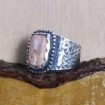 Anillo Ópalo Fuego Cuadrado