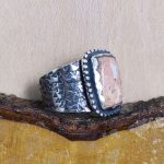 Anillo Ópalo Fuego Cuadrado