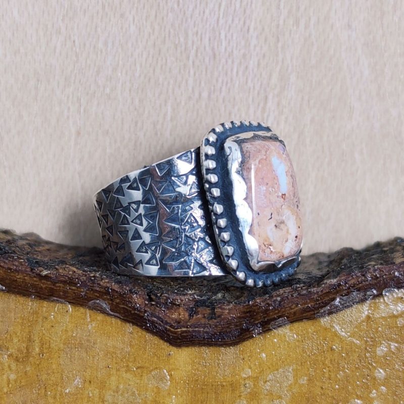 Anillo Ópalo Fuego Cuadrado