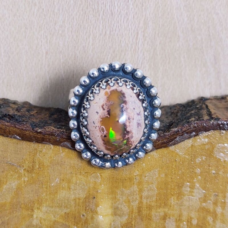 Anillo Ópalo Fuego Ojo Gato