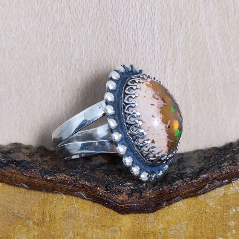 Anillo Ópalo Fuego Ojo Gato