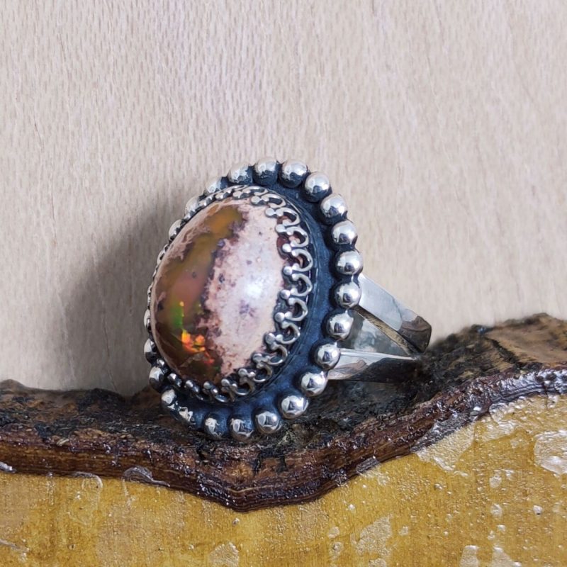 Anillo Ópalo Fuego Ojo Gato