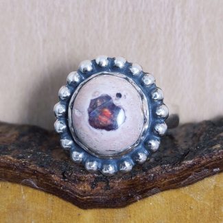 Anillo Ópalo Fuego Corazón