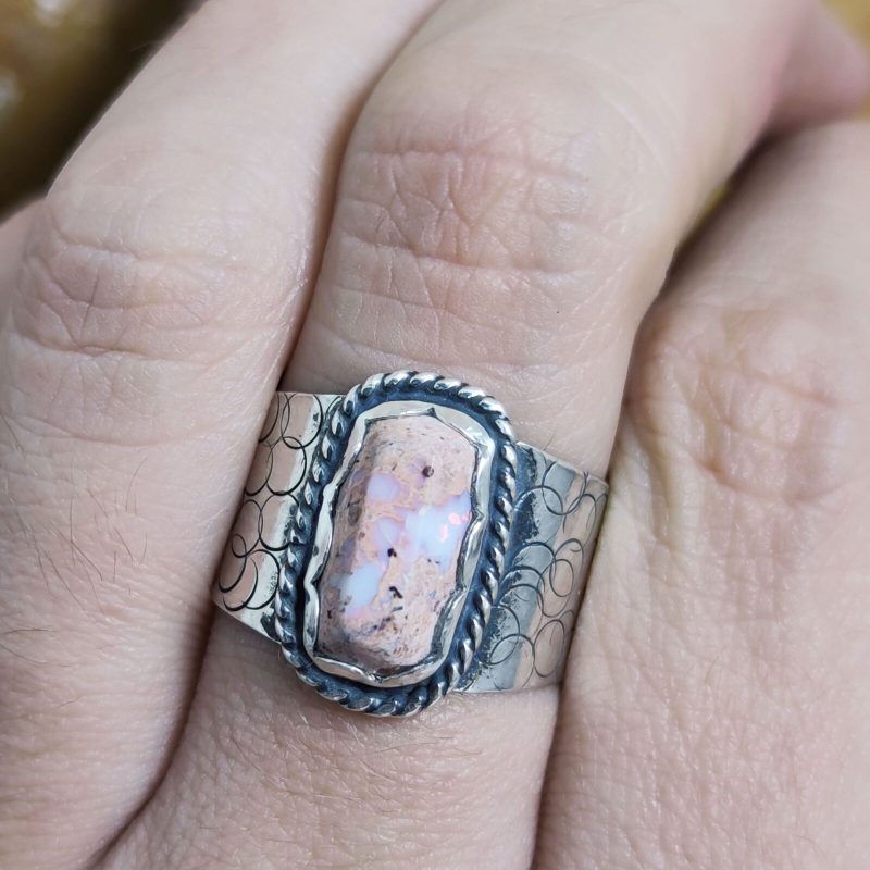 Anillo Ópalo Fuego Rectángulo Anillo Ópalo Fuego Rectángulo