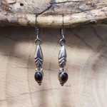 Pendientes Granate Pluma