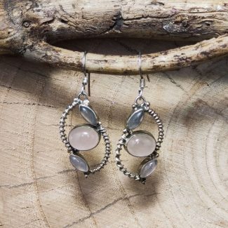 Pendientes Cuarzo Rosa