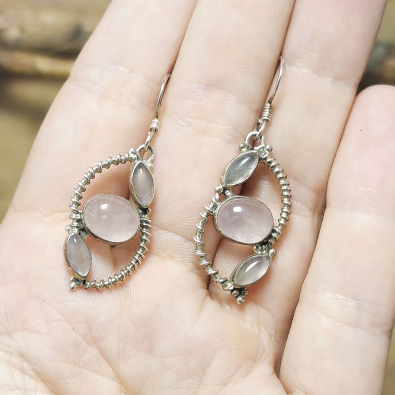 Pendientes Cuarzo Rosa Pendientes Cuarzo Rosa
