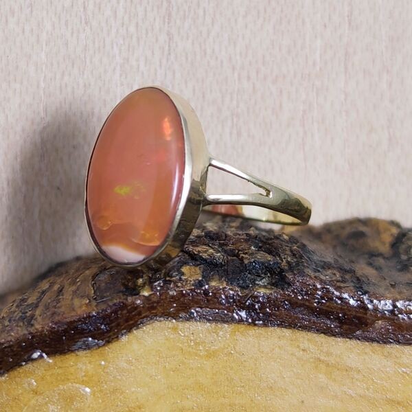 Anillo Ópalo Fuego Naranja