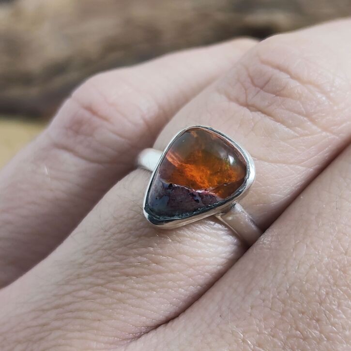 Anillo Ópalo Fuego Gota