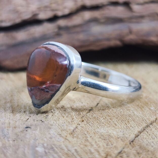 Anillo Ópalo Fuego Gota