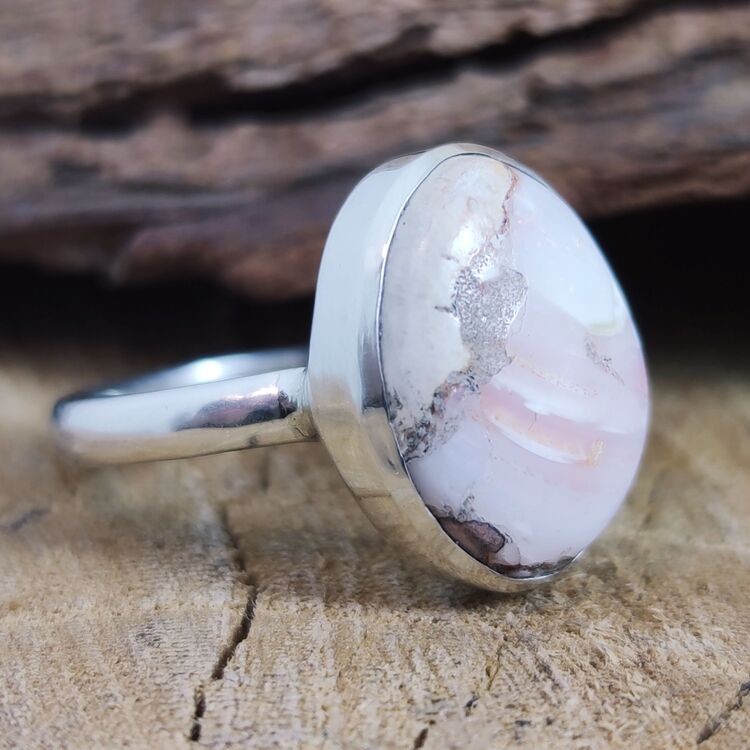 Anillo Ópalo Fuego Blanco