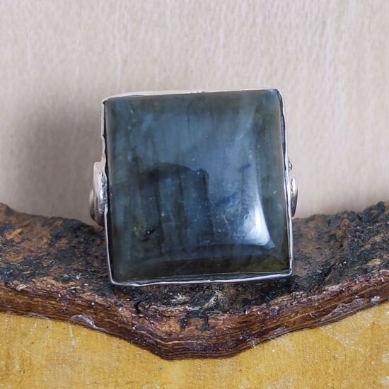 Anillo Labradorita Cuadrado Anillo Labradorita Cuadrado