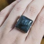 Anillo Labradorita Cuadrado