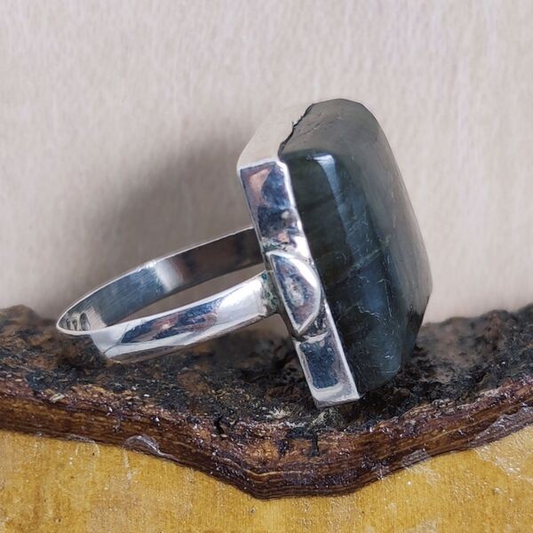 Anillo Labradorita Cuadrado Anillo Labradorita Cuadrado