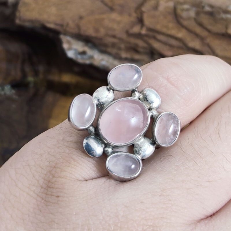 Anillo Cuarzo Rosa Cinco