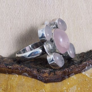 Anillo Cuarzo Rosa Cinco