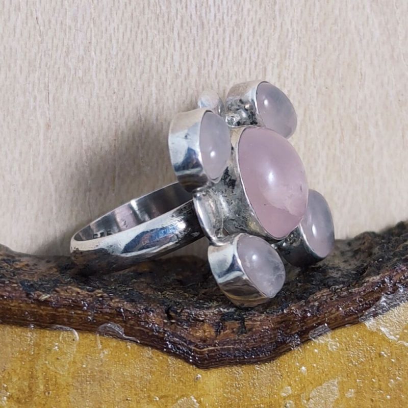 Anillo Cuarzo Rosa Cinco