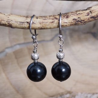 Pendientes Shungit Bola