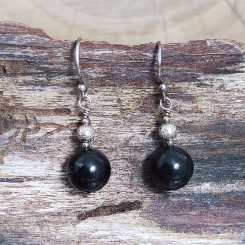 Pendientes Shungit Bola