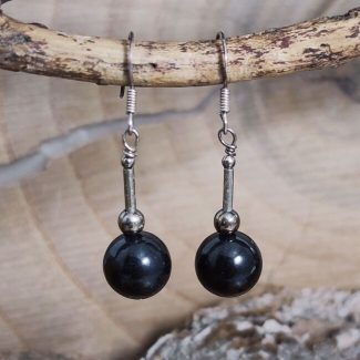 Pendientes Shungit Bola Larga