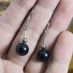 Pendientes Shungit Bola Larga