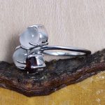 Anillo Piedra de Luna Y Granate