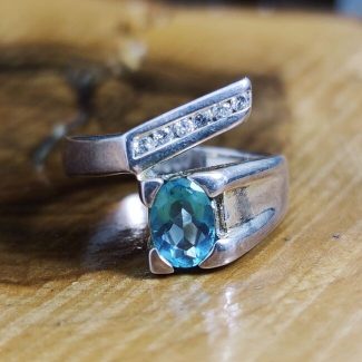 Anillo Topacio y Circonita