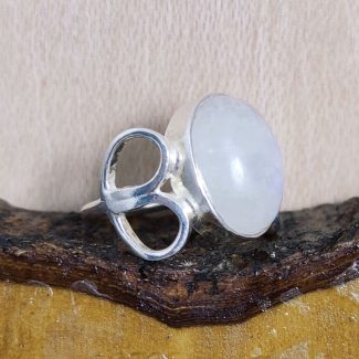 Anillo Piedra de Luna Corazón