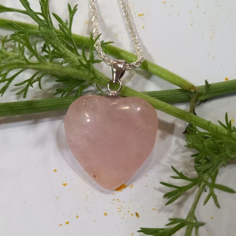 Colgante Cuarzo Rosa Corazón Colgante Cuarzo Rosa Corazón