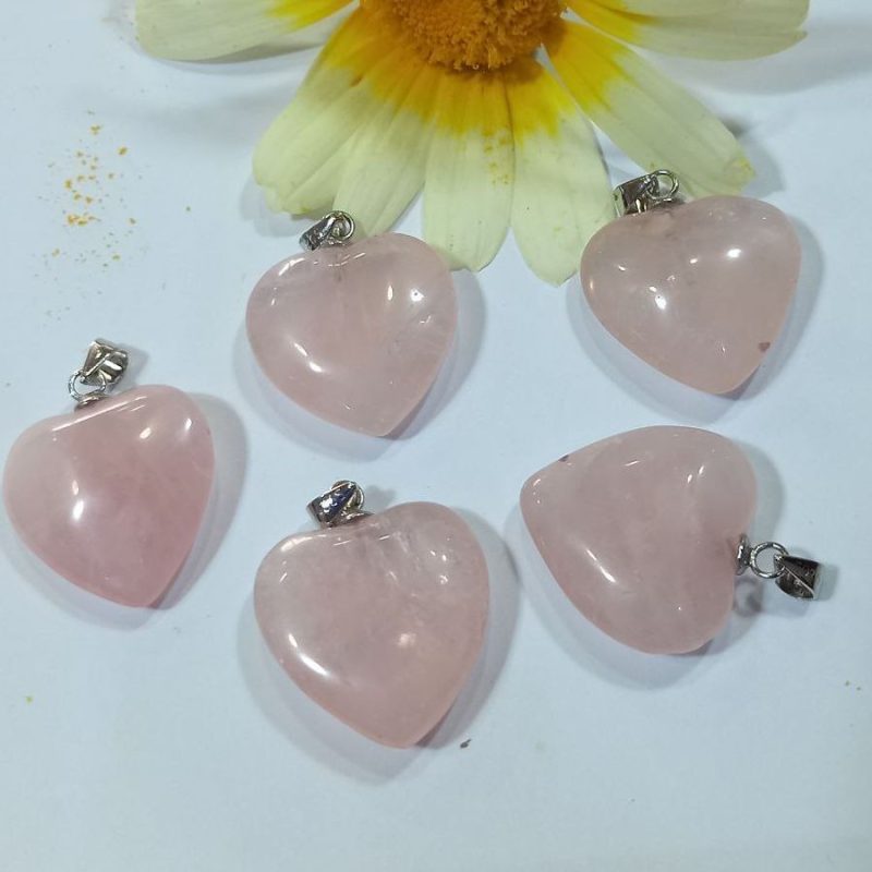 Colgante Cuarzo Rosa Corazón Colgante Cuarzo Rosa Corazón