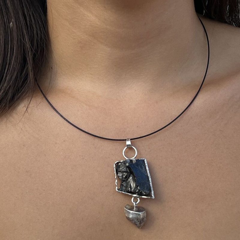 Colgante Shungit y Herkimer