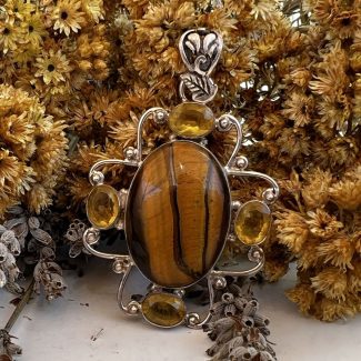 Colgante Ojo de Tigre y Citrino