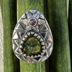 Anillo Turmalina Sandía Verde y Rubelita