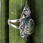 Anillo Turmalina Sandía Verde y Rubelita