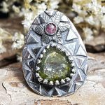 Anillo Turmalina Sandía Verde y Rubelita