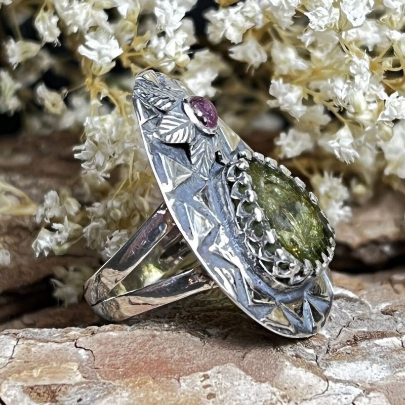 Anillo Turmalina Sandía Verde y Rubelita Anillo Turmalina Sandía Verde y Rubelita