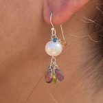 Pendientes Perlas, Amatista, Peridoto, Citrino, Rubelita y Apatito