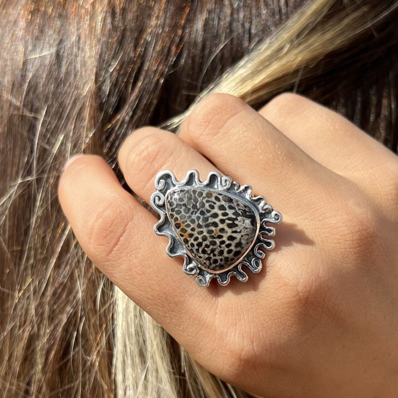 Anillo Coral Fósil Anillo Coral Fósil