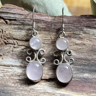 Pendientes Cuarzo Rosa