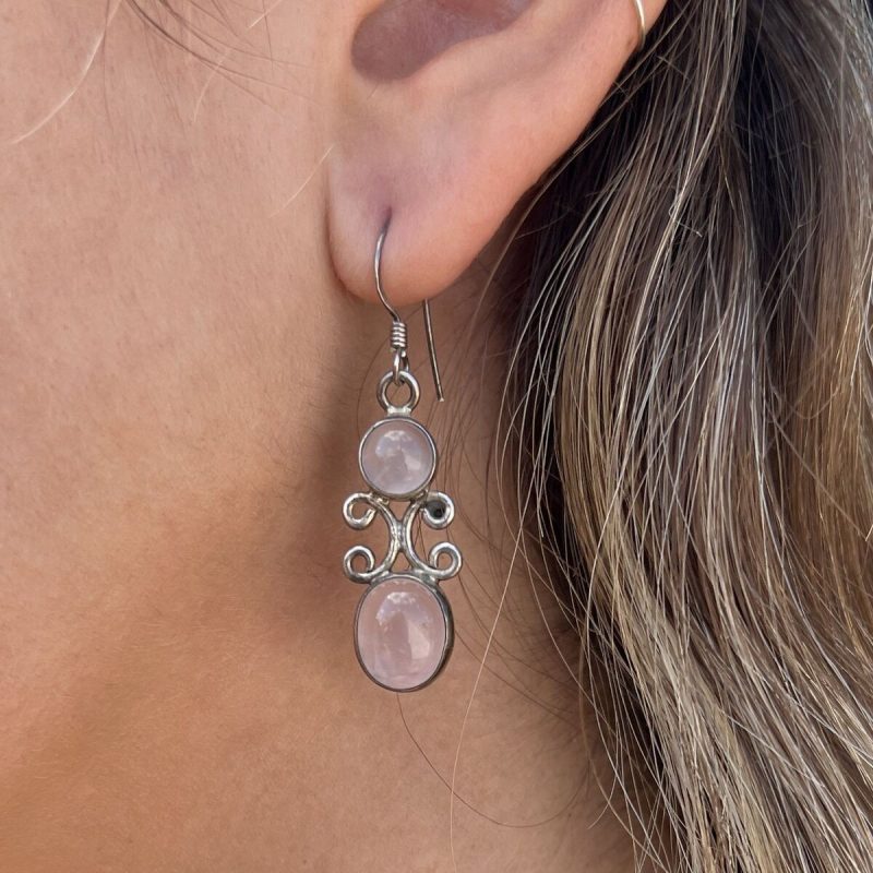 Pendientes Cuarzo Rosa Pendientes Cuarzo Rosa