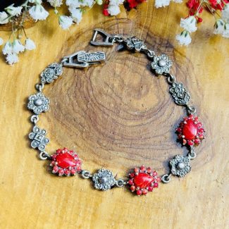 Pulsera Marquesitas y Coral